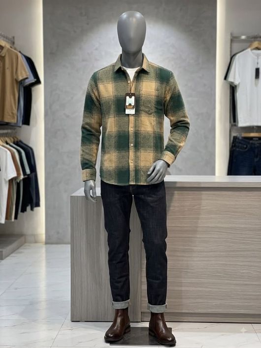 CAHOOT Men Oversized Checkered Spread Collar Casual Shirt - Image 8
