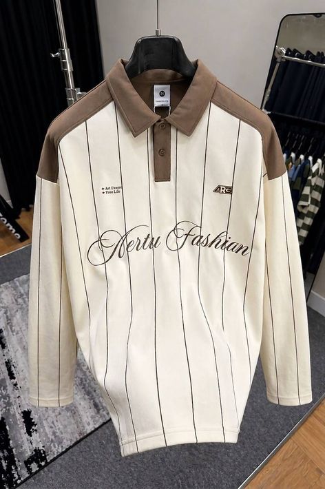 WOMENPRIDE Men Striped Polo Neck Polycotton Beige T-Shirt - Image 7