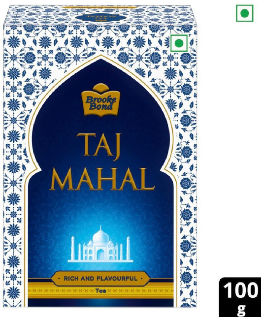 Taj Mahal Tea 100 g- Rich and Flavourful Chai - Premium Leaf Tea Black Tea Box 100 g