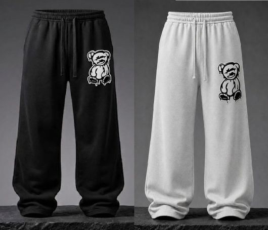 Toura Pack of 2 Men Printed Black, Grey Track Pants - Image 5