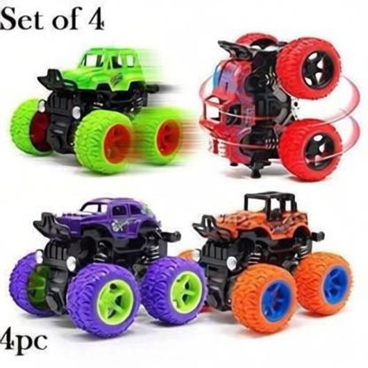 Ayezent Push and Go Car Toy, Monster Truck Toys,Friction Powered 360 Degree Stunt Car, Multicolor, Pack of 4 (Multicolor, Pack of: 4) - Image 8