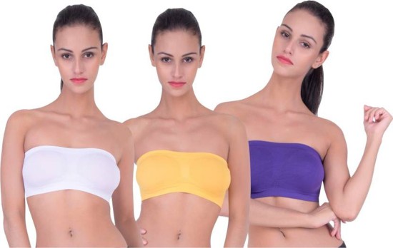 Buy CLOVIA Yellow Womens Non Padded Wirefree Tube Bra With Detachable  Transparent Straps In Yellow Cotton