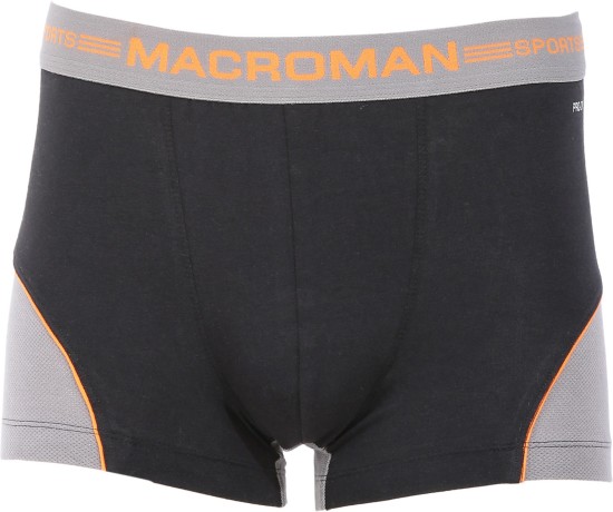 Macroman M - Series Men's 2-Pack Salsa V Cut Underwear Combed Cotton Brief  (Outer Elastic) M Black Melange