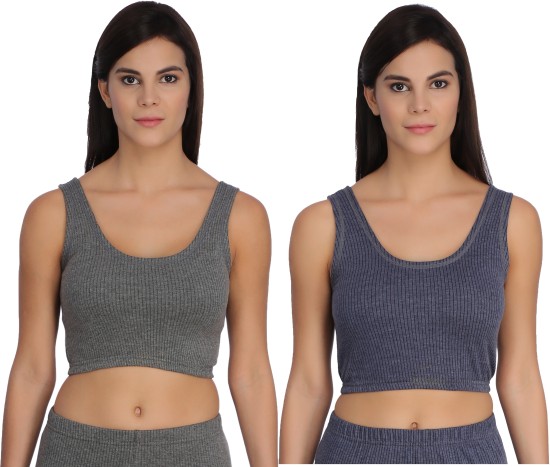 Buy Selfcare Women Sleeveless Self Design Polycotton Light Grey Thermal  Sets - SW0486 Online at Best Prices in India - JioMart.