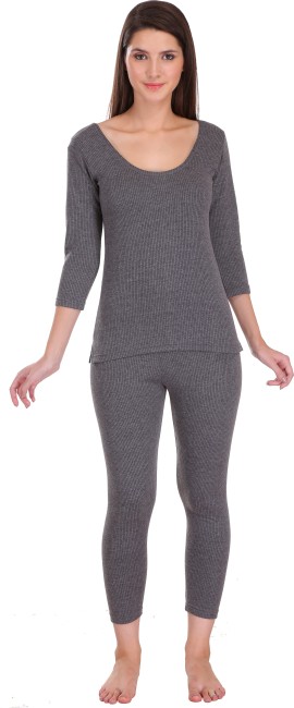 Women Dark Grey Poly Cotton Thermal Suit at Rs 450/set, Ladies Thermal  Wear in Ludhiana