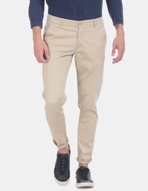 Buy online Beige Solid Casual Trouser from Bottom Wear for Men by Ruggers  for 739 at 63 off  2023 Limeroadcom