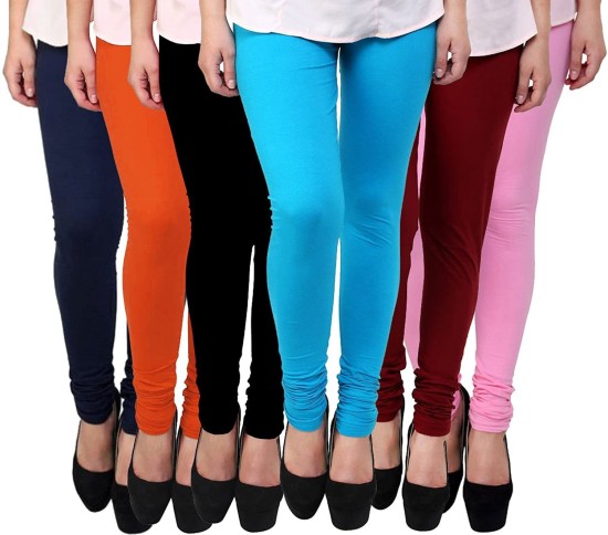 Buy Aaru Collection Women's Regular Fit Cotton Leggings (Pack of 6