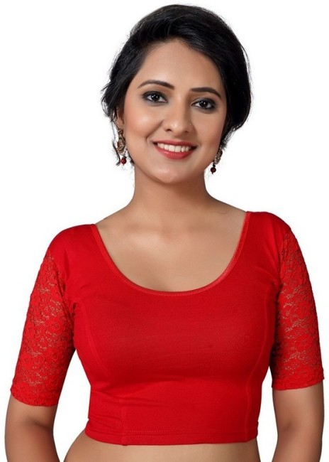 Red designer blouse on sale online