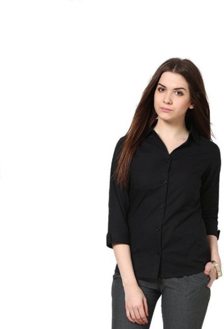 Cotton Plain Ladies Formal Shirt