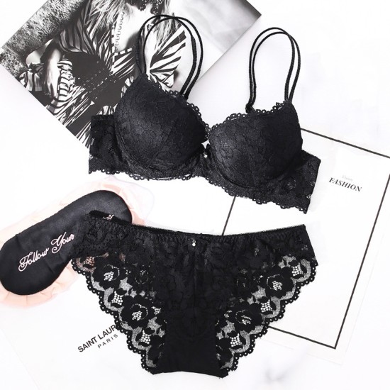 Bikini Air Bra & Panties Women New Sexy Low Waisted Thong2269 Ladies size  32 online new design push up lace embroidery panties underwear sexy bra and