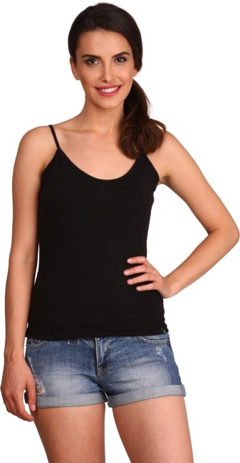 Lastinch Black T-Shirt Length Camisoles