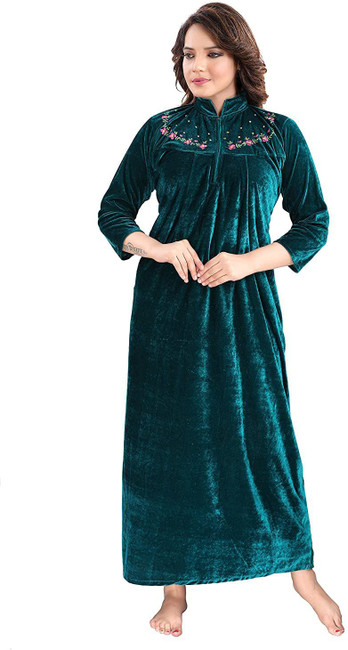 Velvet hotsell nighty gown