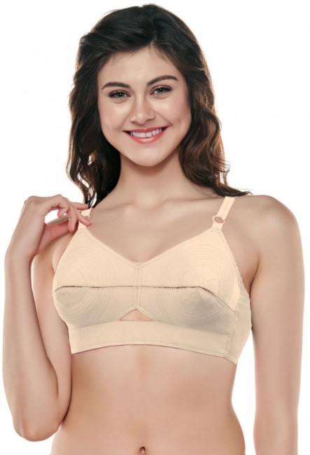 Buy ANGELFORM Women's Cotton Non Padded Wire Free Full-Coverage  Round-Stitch Bra (8904205560319_Coral Pink_32) at