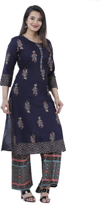 Buy online Chevron Printed Kurta Palazzo Set from ethnic wear for Women by  Azira for ₹899 at 47% off | 2023 Limeroad.com