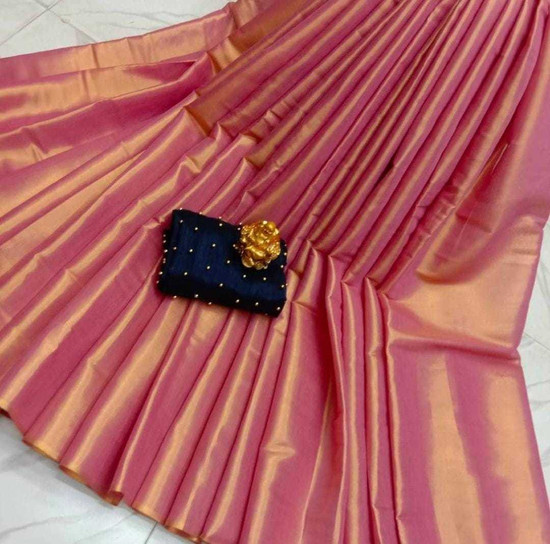 Flipkart plain saree with cheap designer blouse