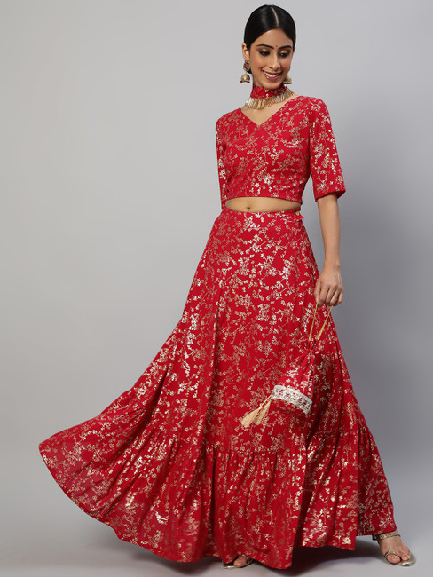 Flipkart indo western cheap lehenga