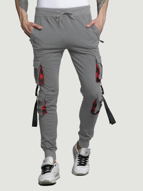 Mens Premium Double Cargo Trousers Red  STREETMODE  COM