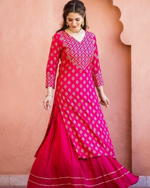 Long kurti with long skirts images sale