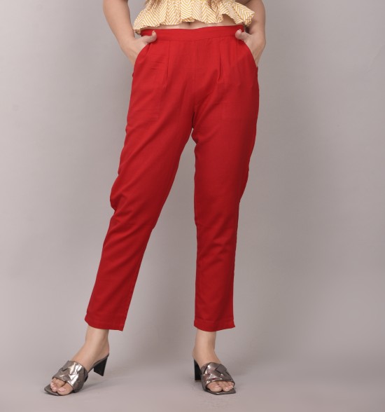 Men Red Trousers  Buy Men Red Trousers online in India