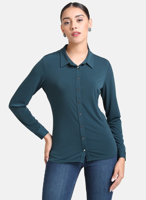 KAZO Embellished Blended Collar Neck Women's Casual Shirt(Shirts), Shop Now at ShopperStop.com, India's No.1 Online Shopping Destination