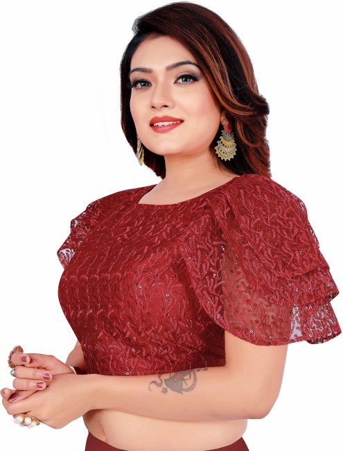 Boat Neck Blouse Designs With Net - Buy Boat Neck Blouse Designs With Net  online at Best Prices in India