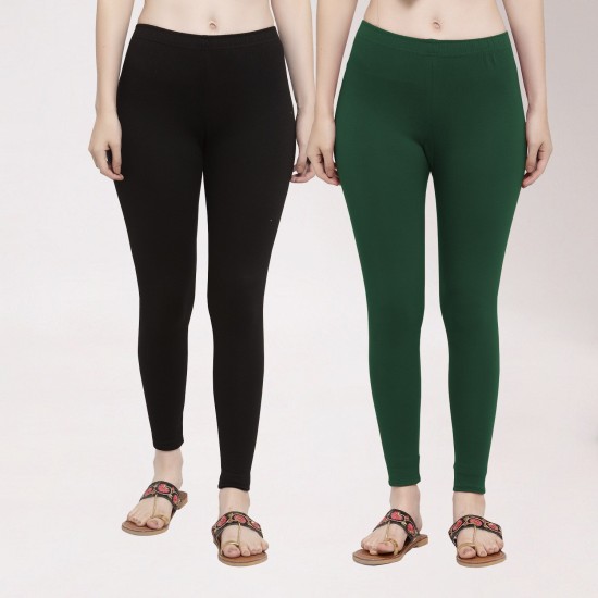 Dark Green Womens Leggings And Churidars - Buy Dark Green Womens