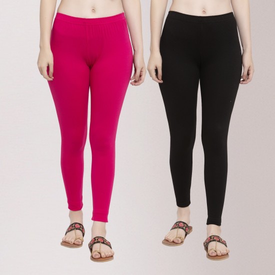 Pink High Waist Ladies Cotton Lycra Ankle Leggings, Casual Wear, Skin Fit  at Rs 155 in Ahmedabad