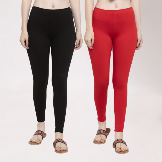 Mid Waist Red Cotton Leggings, Casual Wear, Slim Fit at Rs 299 in Chennai