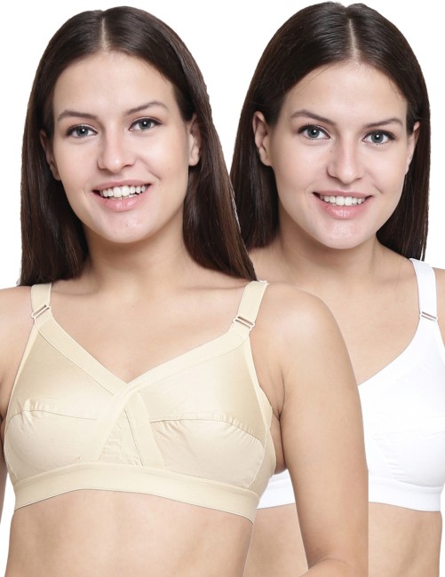 Buy Floret Double Layered Non Wired Full Coverage Super Support Bra - Cool  Grey White at Rs.898 online