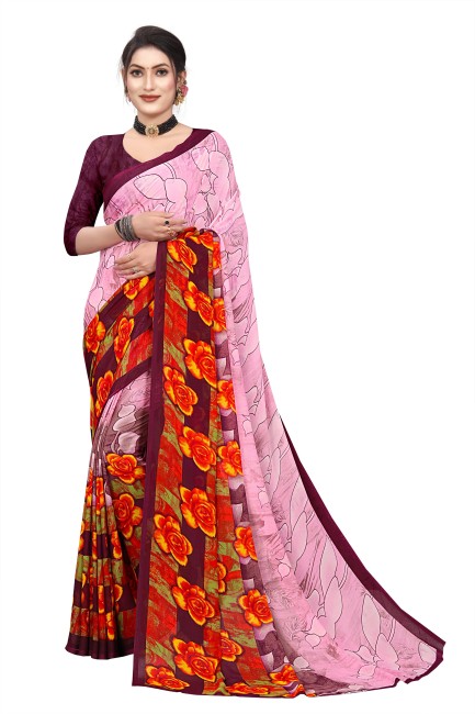 Pink Silk Sarees - Buy Pink Silk Sarees online at Best Prices in India