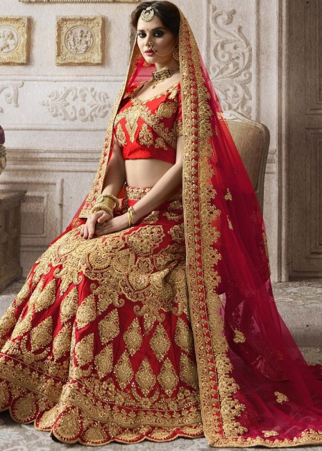 Top more than 165 red with sandal lehenga best