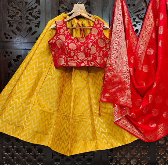 Flipkart yellow lehenga cheap
