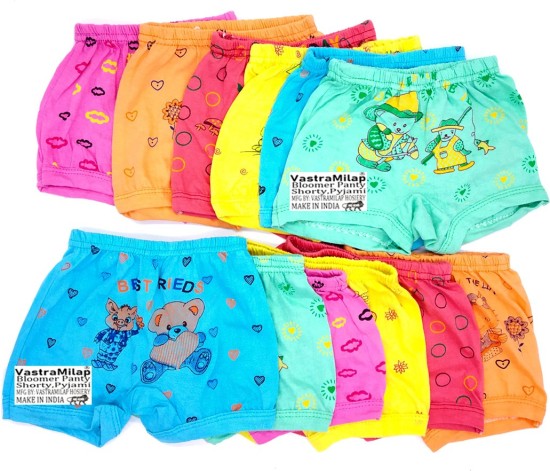 HAUNKY PRESENTS KIDS UNISEX COTTON BLOOMERS KIDS INNERWEAR GIRLS BLOOMER BABY  UNDERWEAR BRIEFS KIDS PANTY BABY DRAWER COMBO (PACK OF 5).