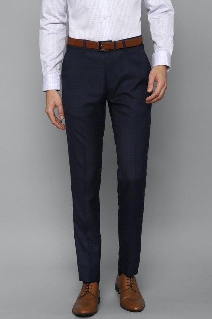 Louis Philippe Sport Men Blue Comfy Tapered Fit Solid Regular Trousers   Price History