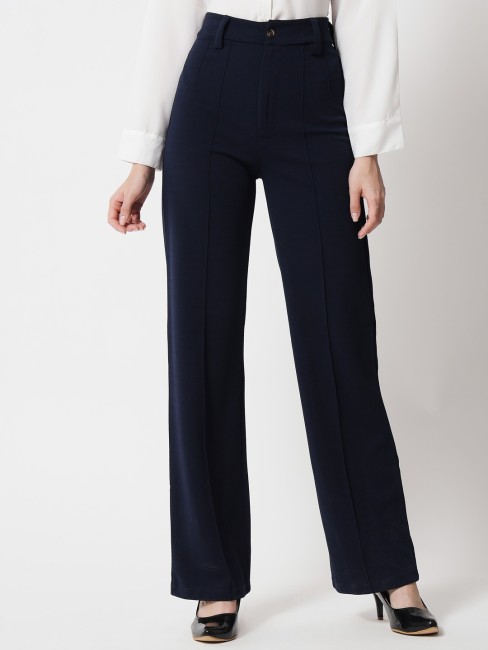 Womens Formal Pants Ribbed High Waisted Suit Pants Business Casual Straight  Leg Slim Fit Solid Color Trousers - Walmart.com