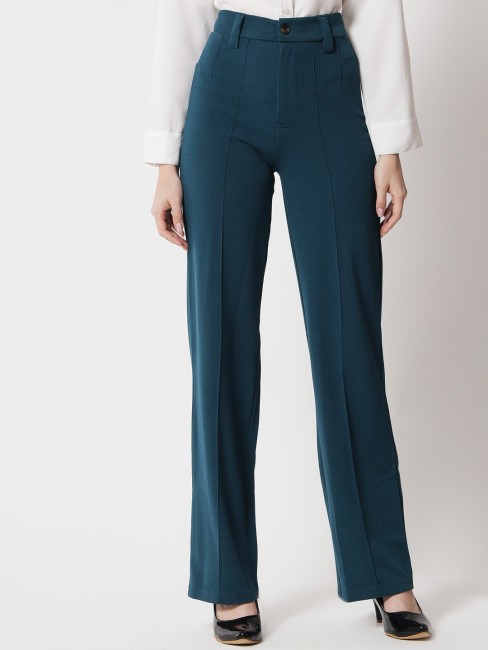 Buy VERO MODA Solid Bootcut Fit Polyester Women's Formal Wear Pant