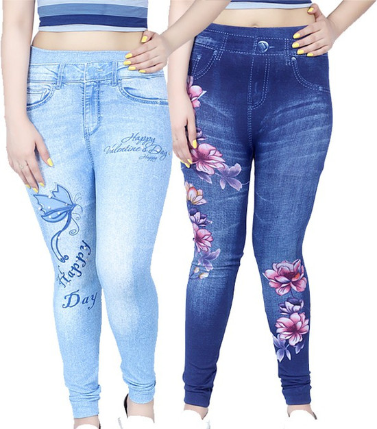 Printed sales jeggings flipkart