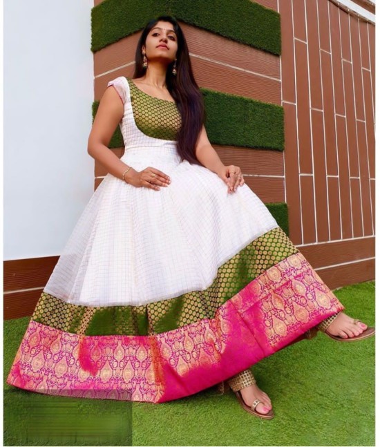 rajni rayon FlaredAline Gown Price in India  Buy rajni rayon  FlaredAline Gown online at Flipkartcom