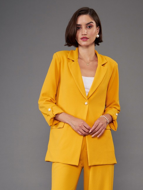 Yellow hot sale blazer women's