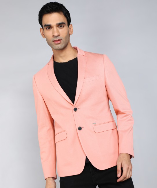 Pink Color Blazer In Hosiery