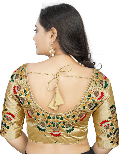 golden colour ka blouse designer