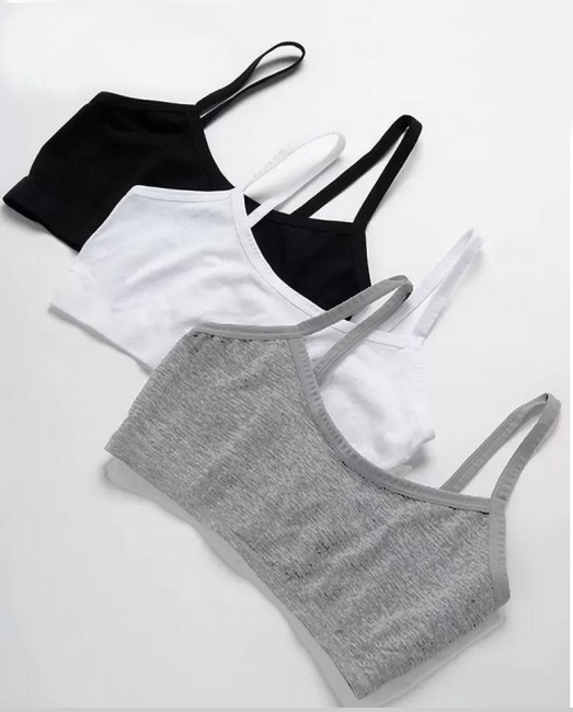 Non-Padded Ladies Plain Cotton Sports Bra, Black and White, Size: 28B at Rs  35/piece in Surat