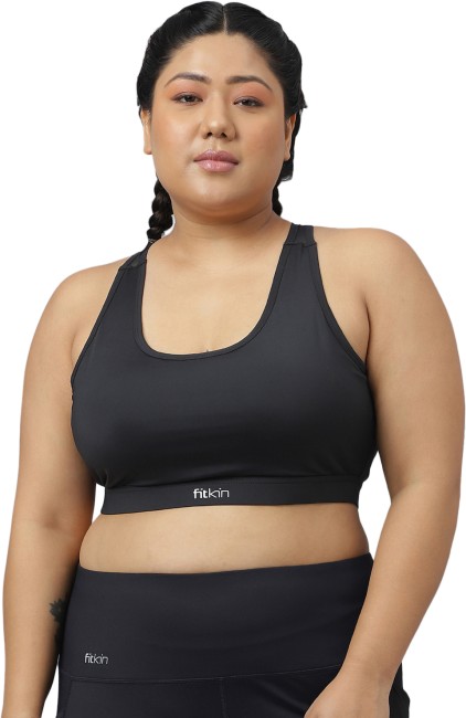 Plus Size Sports Bras for Women, Sexy Non-Wired Medium Support Yoga Bra,  Removable Padded Crop Tops Full Cups (Color : White, Size : 3XL) :  : Fashion