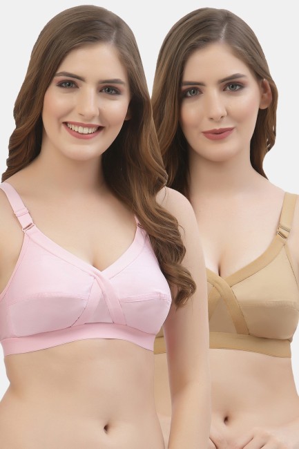 Buy Floret Wirefree Natural Lift Push up Bra - White at Rs.529 online