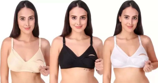 Buy Featherline Seamless Non-Padded Color Block Design Casual Women's  Sports Bras (Tomato, White, 34B) Online In India At Discounted Prices