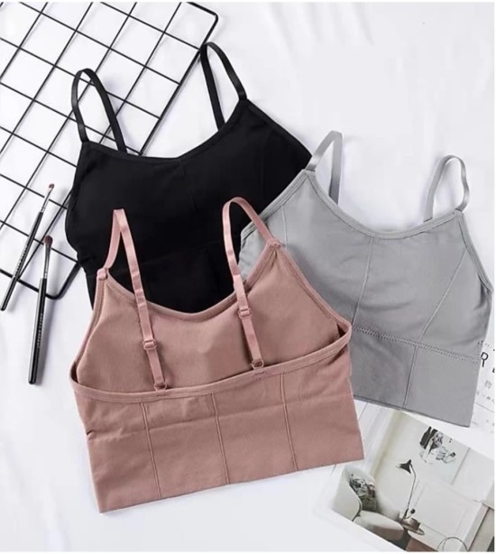 Buy Stylish Grey Cotton Blend Solid Camisole Bras For Women Online In India  At Discounted Prices
