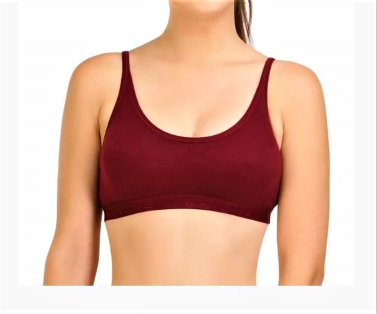 Clovia Cotton Non Padded Wirefree Demi Cup Bra With Detachable Transparent  Straps - Red Women Full Coverage Non Padded Bra