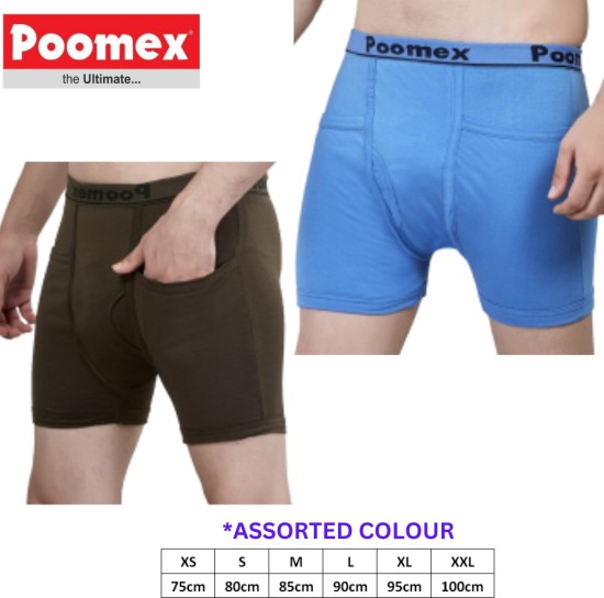 Buy Poomex® Men's Cotton Luxury Rib Pocket Trunks, Pack of 3