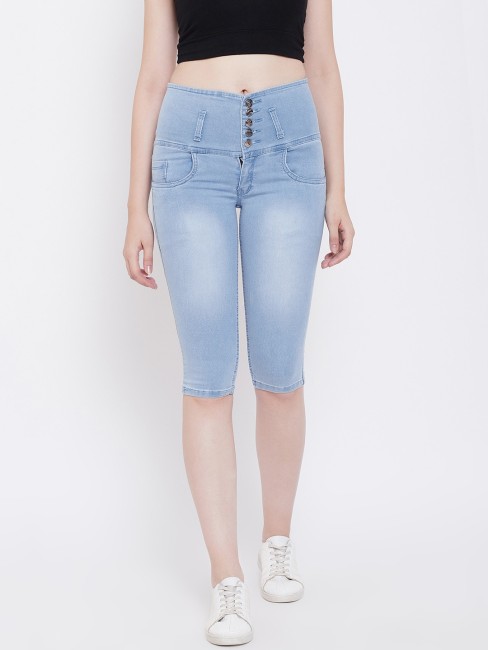 luvamia Womens Ripped Capri Jeans Slim Fit Skinny Stretch Destroyed Denim  Capri Pant for Women Size 2XL Fit Size 20 Size 22