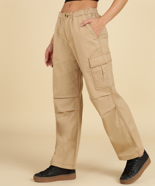 Womens Pocket Side Relaxed Fit Cargo Trousers  Boohoo UK